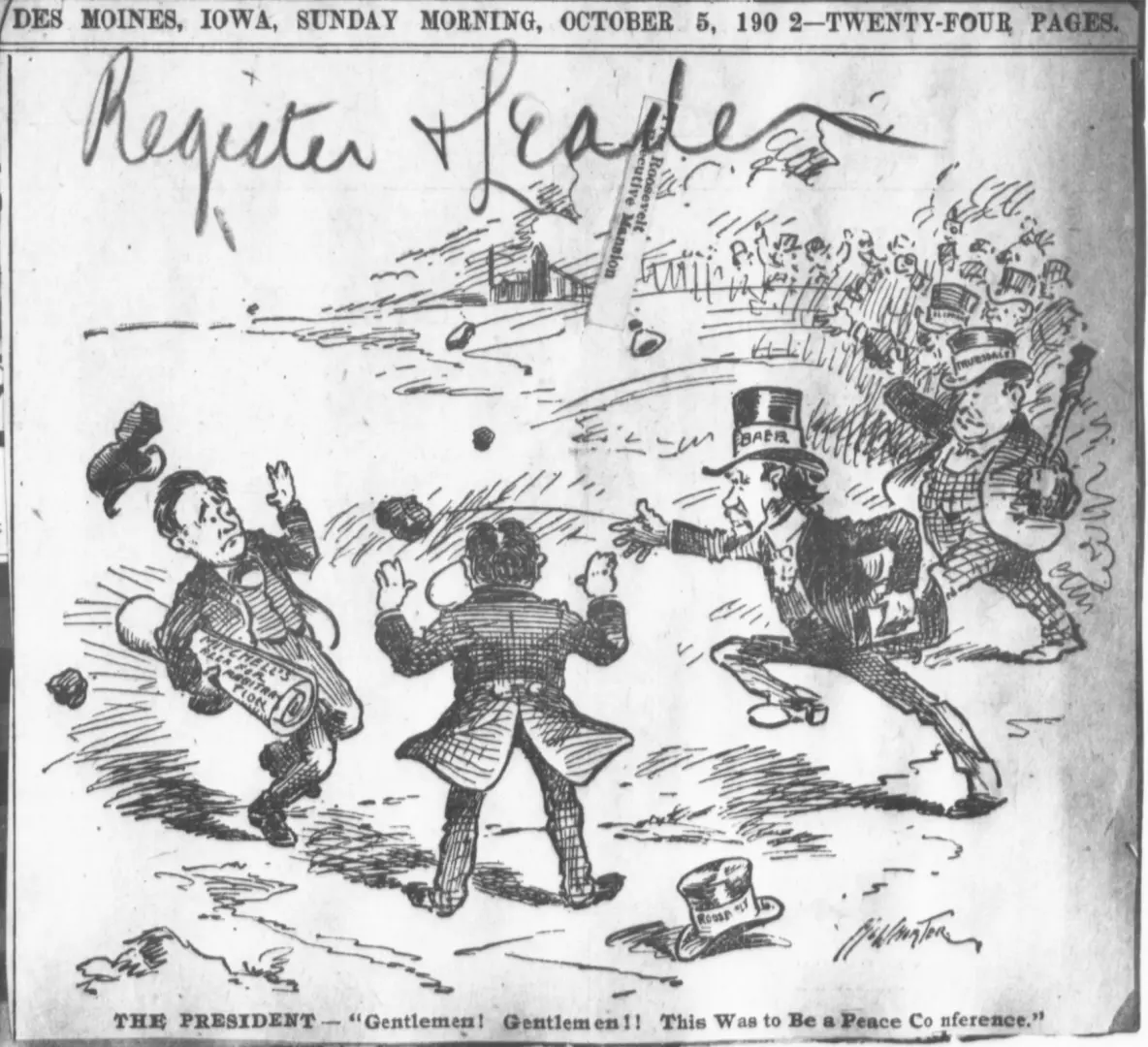 Cartoon about the presidential conference on the coal strike
